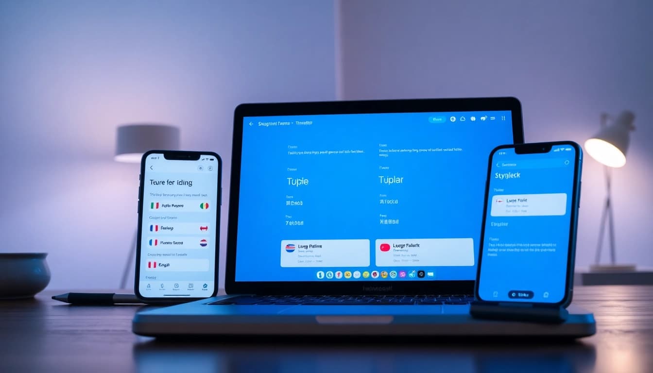 Dynamic translation interface of 有道翻译 showcasing features on modern devices.