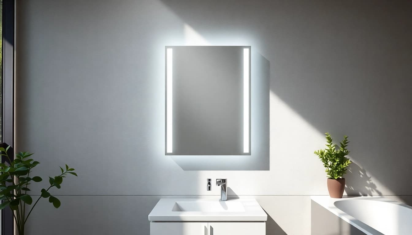 Funktionaler spiegelschrank led mit integriertem Licht in modernem Badezimmer.