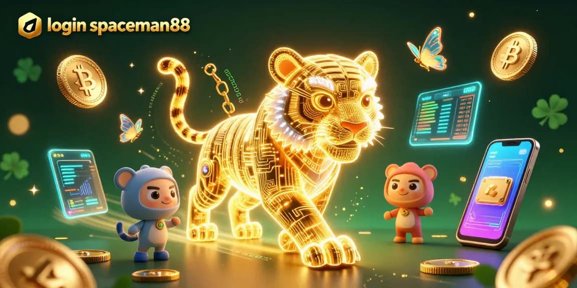 Engage with the thrilling and vibrant digital casino experience at login spaceman88, featuring holographic elements and glowing coins.