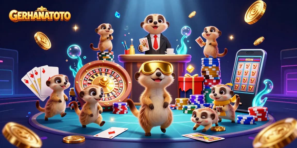 GERHANATOTO menunjukkan keseruan saat bertaruh dalam kasino dengan meerkat yang aktif.