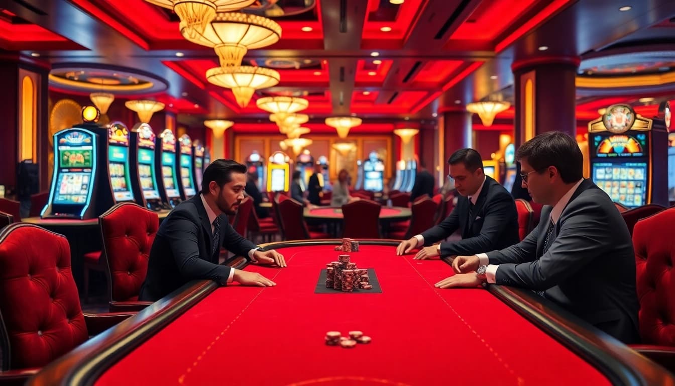 Experience high-stakes gameplay at tại i9bet with vibrant casino tables and exciting poker action.