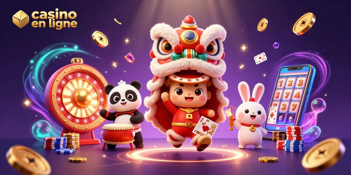 Profitez de l'excitation du casino en ligne avec des personnages animés jouant et lançant des pièces d'or.