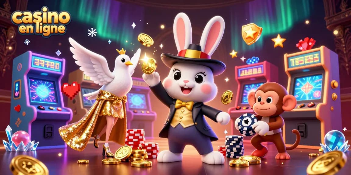 Découvrez un monde magique avec un lapin, une colombe et un singe au casino en ligne.