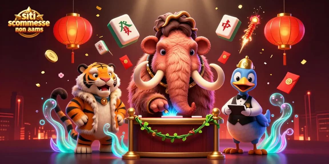 Scopri siti scommesse non AAMS con il fantastico mammut bouncer al casinò e il tiger VIP in un’illustrazione 3D coinvolgente.
