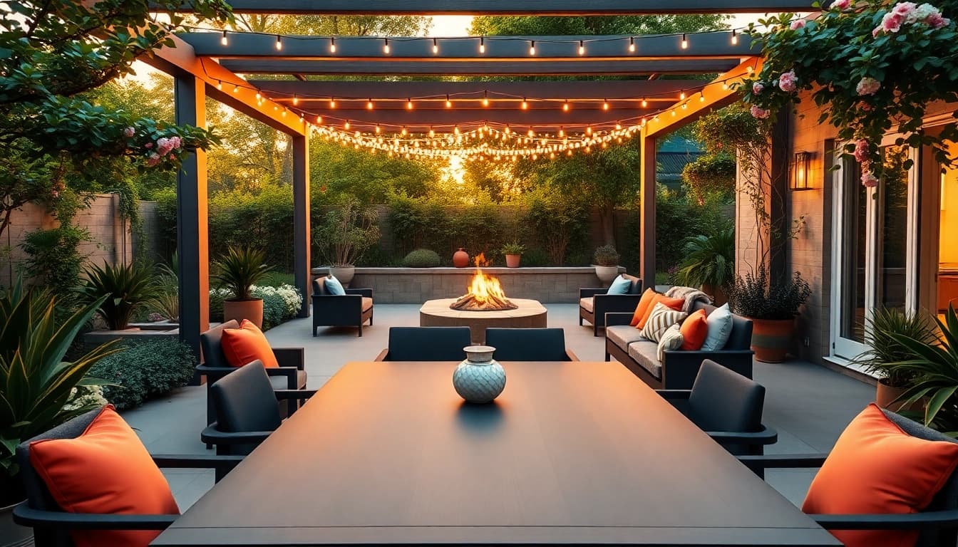 Capture Wellesley Outdoor Living with an elegant patio and vibrant greenery, perfect for relaxation.