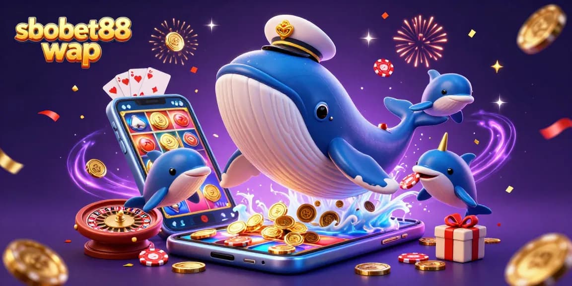 Experience sbobet88 wap with a whales' game of chance in a fun-filled 3D digital carnival of colors.