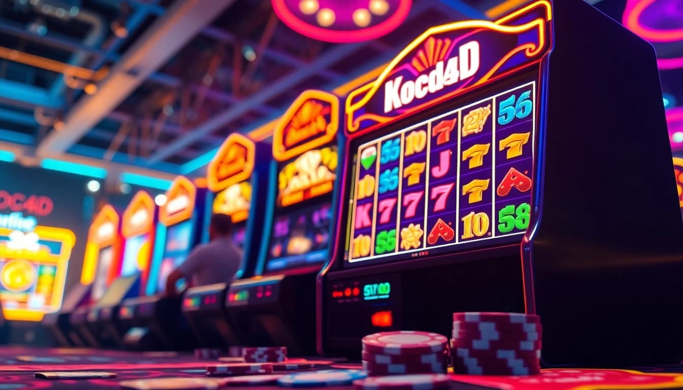 Kode4d slot virtual gaming experience with vibrant neon lights and an engaging atmosphere