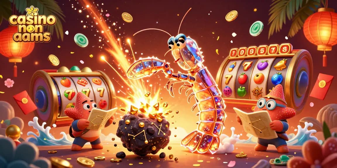 Gameplay nei casinò non AAMS con una scena dinamica di giochi d'azzardo e simboli fortunati.