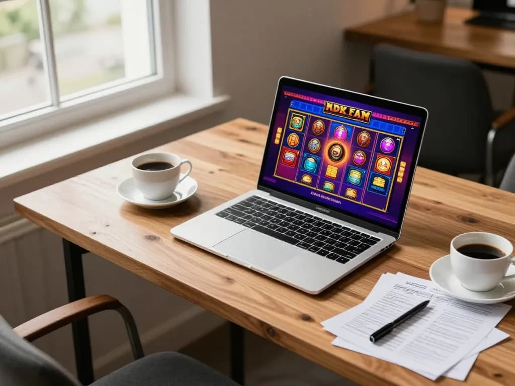 Engaging players spinning slot reels online for real money in a cozy home setup.