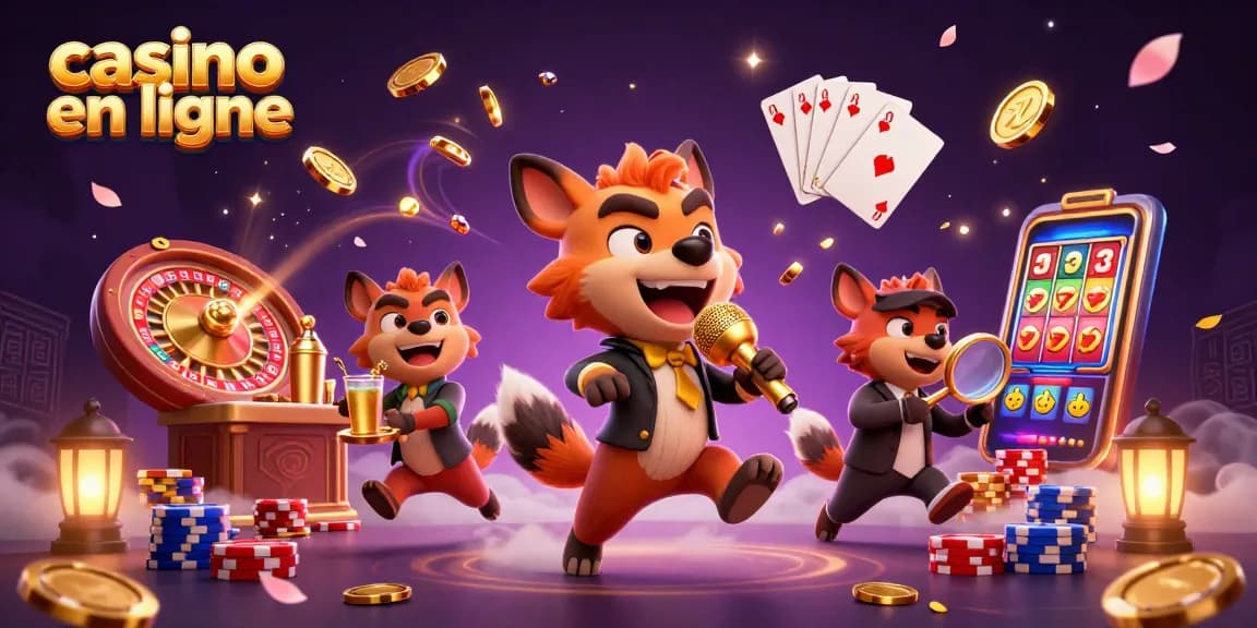 Venez découvrir l'univers captivant des casinos en ligne avec une scène animée et dynamique remplie d'hyènes dans une ambiance de comédie.