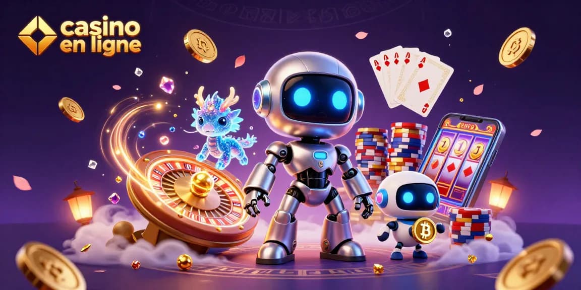 jouez à des jeux captivants de casino en ligne entouré d'un robot cybernétique et un dragon holographique