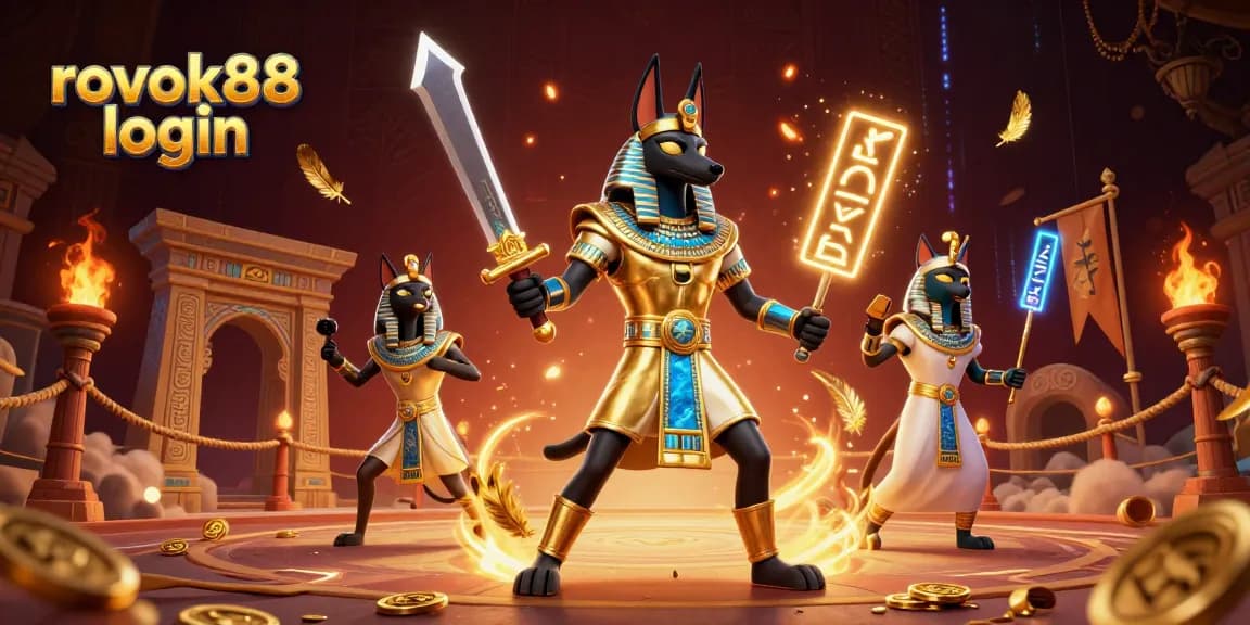 Experience the excitement of rokok88 login with 3D characters and casino elements in a dynamic scene.