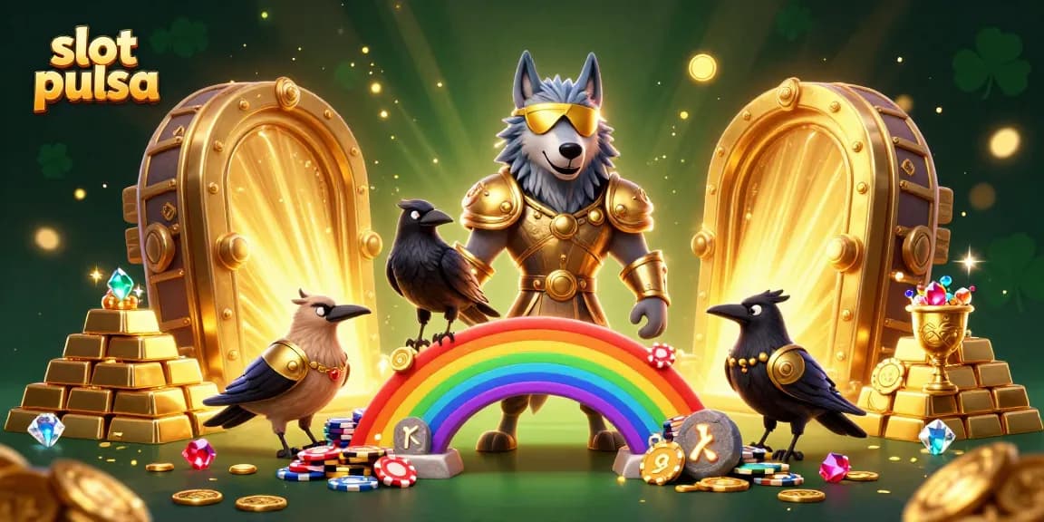 Permainan slot pulsa tercanggih dengan simbol keberuntungan dan harta karun yang memikat.