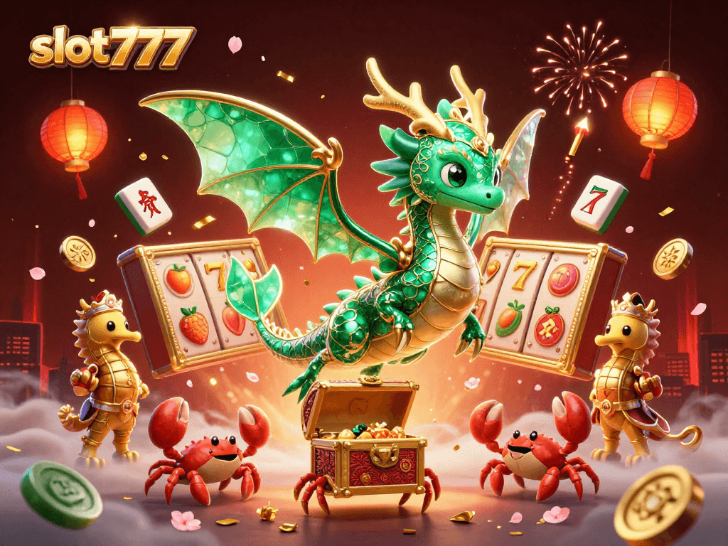 Spin the reels with slot777 as you seek treasures in this vibrant casino-themed illustration.