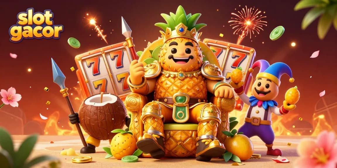 Engage with the vibrant slot gacor scene featuring 3D characters and dynamic casino elements.