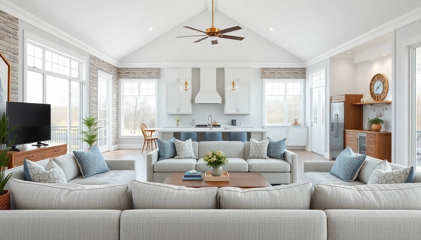 View of a beautifully designed cape cod home addition featuring modern architecture and open spaces.
