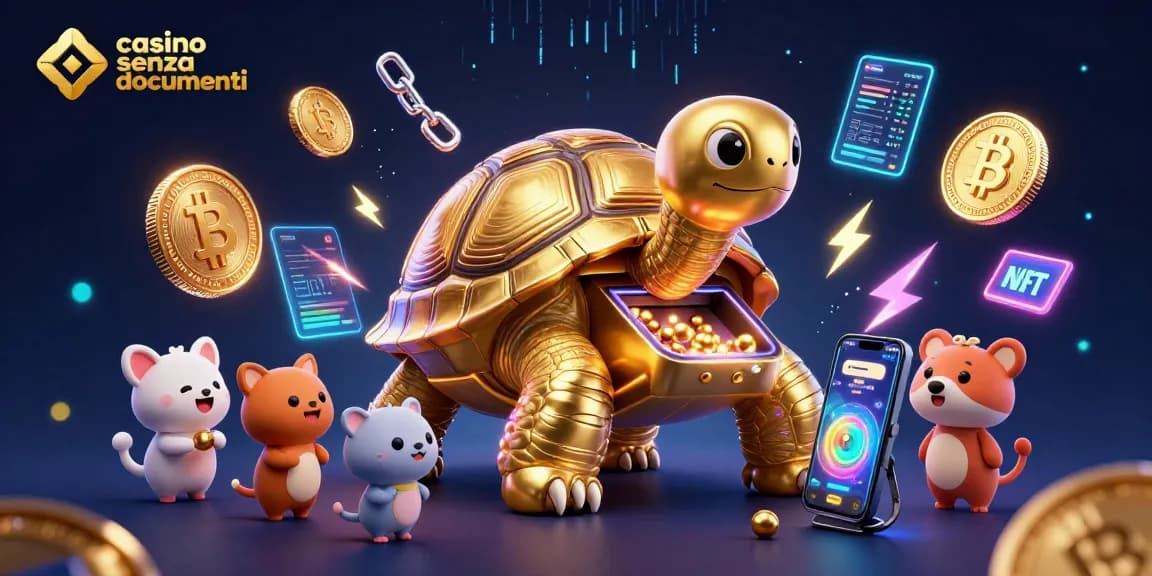 Gioca in un casino senza documenti avvolto da animazioni colorate e tecnologia blockchain.