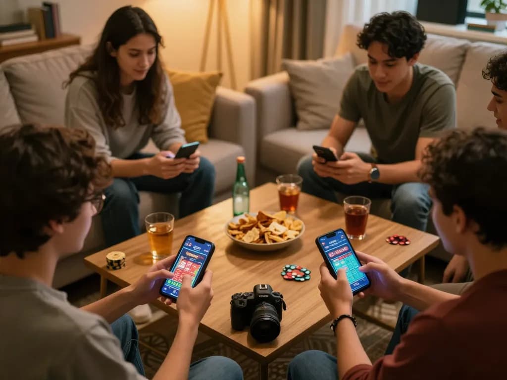 Engaging in online casino games with friends from the comfort of home, showcasing casino online stranieri sicuri.