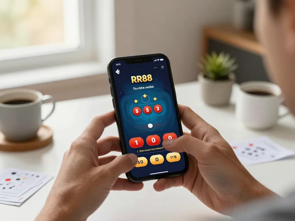 Engaging with the RR88 App for a mobile casino experience, showcasing live betting excitement.