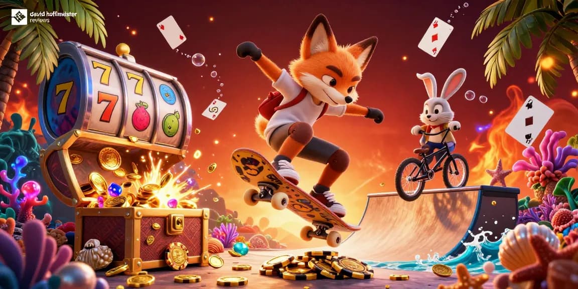 Experience thrilling casino fun with the vibrant scene showcasing david hoffmeister reviews integrated with gambling symbols.
