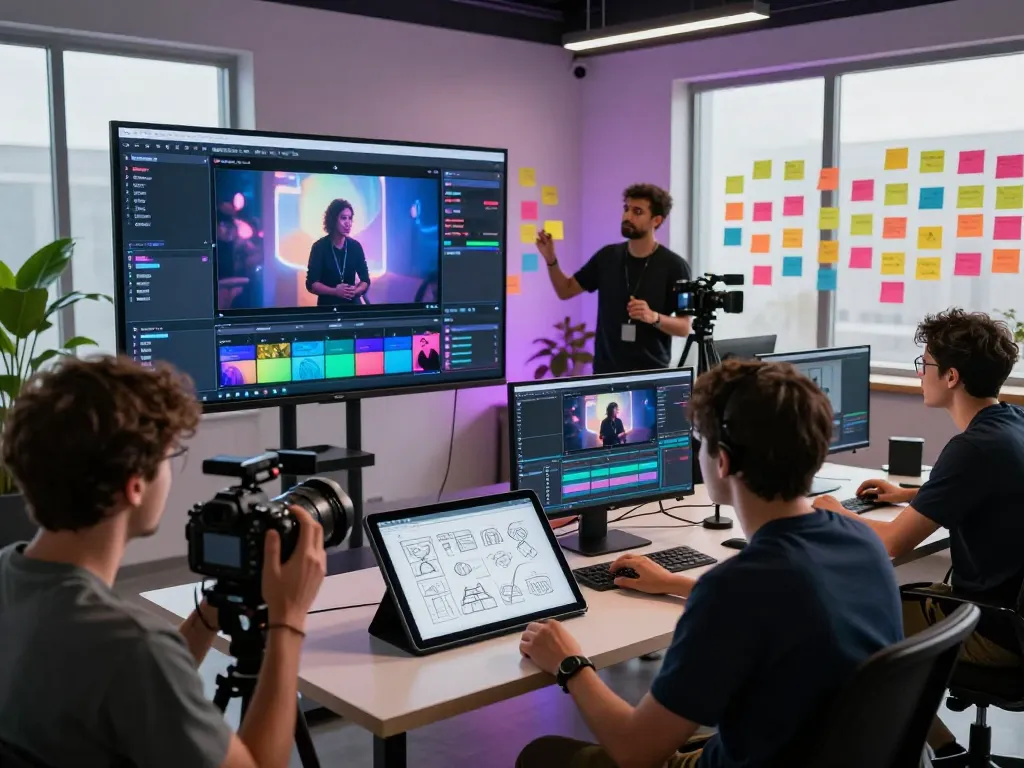 Creating with Seedance 2.0 in a collaborative video production studio.