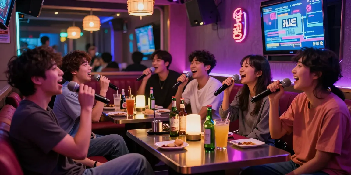 Dynamic karaoke bar scene showcasing 제주도유흥 with friends enjoying the nightlife atmosphere.