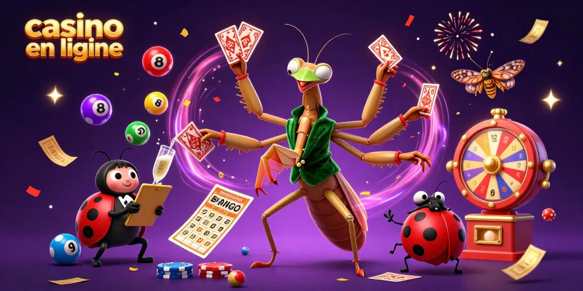 Jouer sur un casino en ligne avec des jeux captivants et des éléments festifs en arrière-plan.