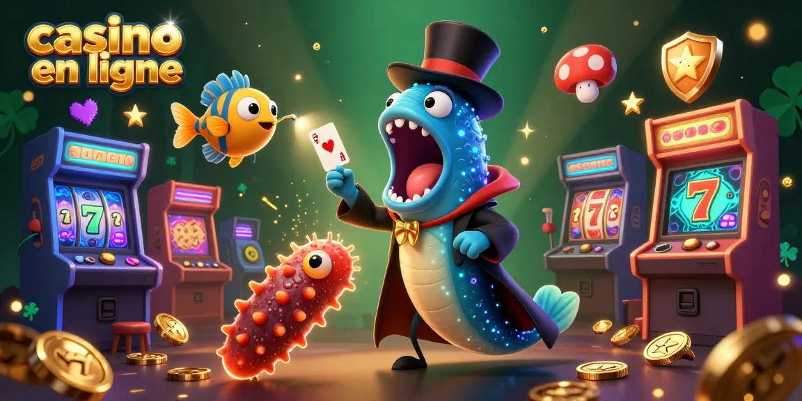 Les jeux de casino en ligne prennent vie avec un grand poisson-lanterne et une anguille goulue effectuant des tours de magie.