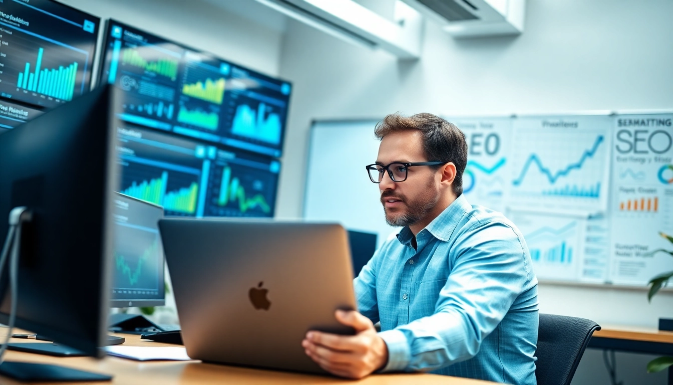 Enhance your understanding of edmonton seo with a marketing expert reviewing data in a modern office.