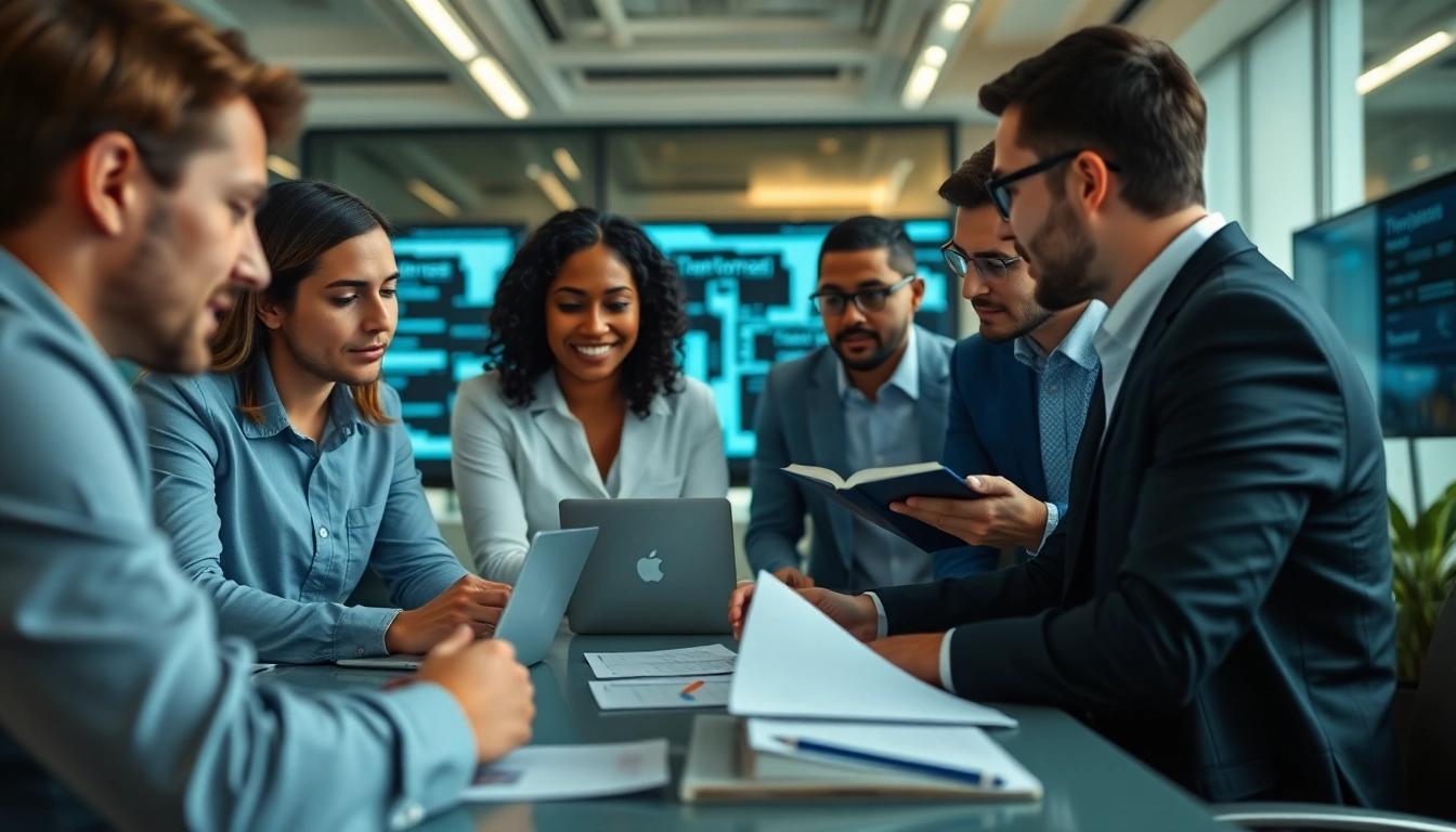 Showcase managed it services lakeland with a professional IT team collaborating in a modern office.