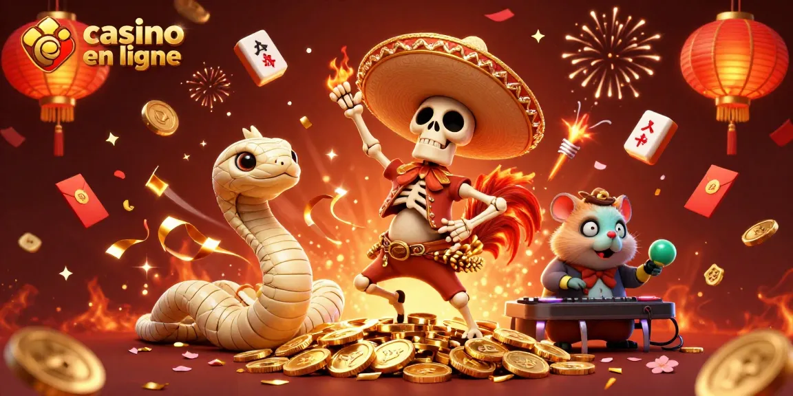 Danse gagnante d'un crâne mariachi avec des pièces d'or à un casino en ligne captivant.