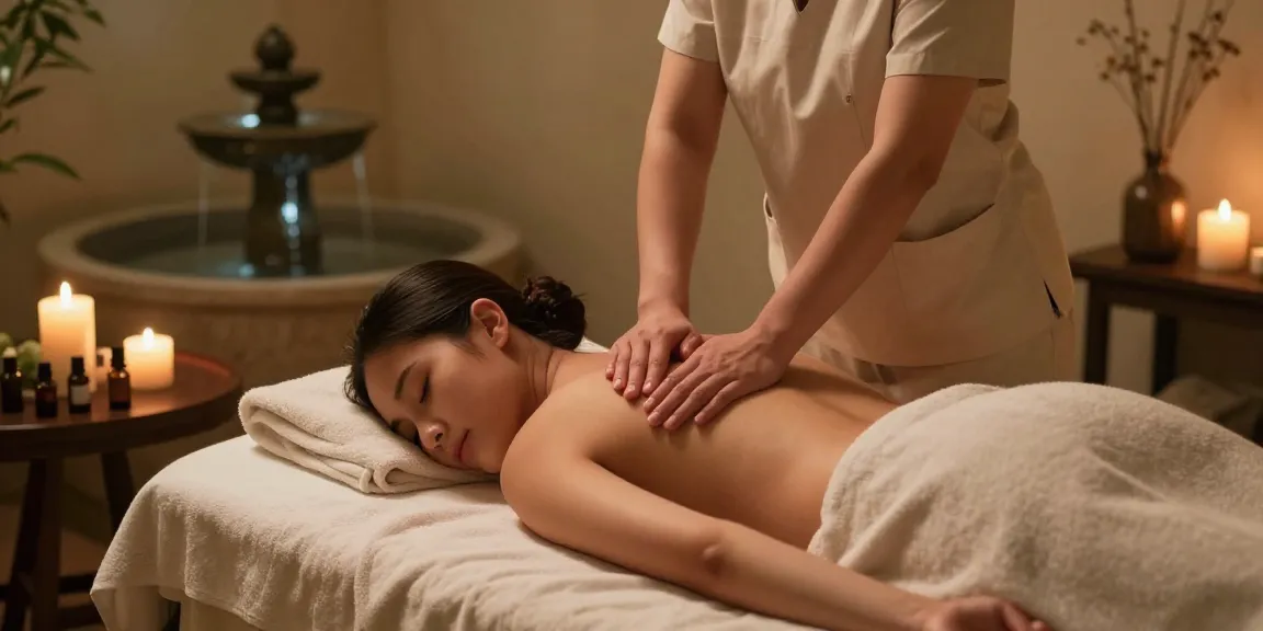 Calm atmosphere during a Swedish 마사지 session with soothing elements and a professional therapist.