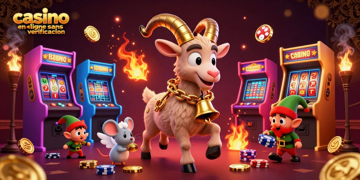 Jouer dans un casino en ligne sans vérification avec une scène animée de personnages de Noël et des machines à sous colorées.