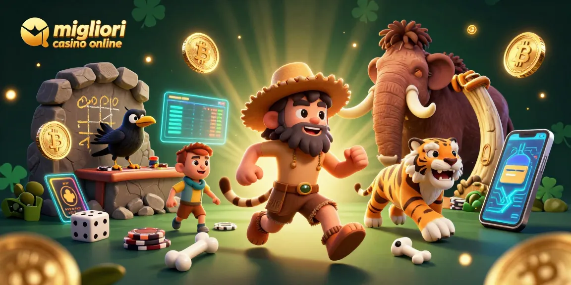 Gioca nei migliori casino online con un'avventura preistorica e elementi di criptovaluta.