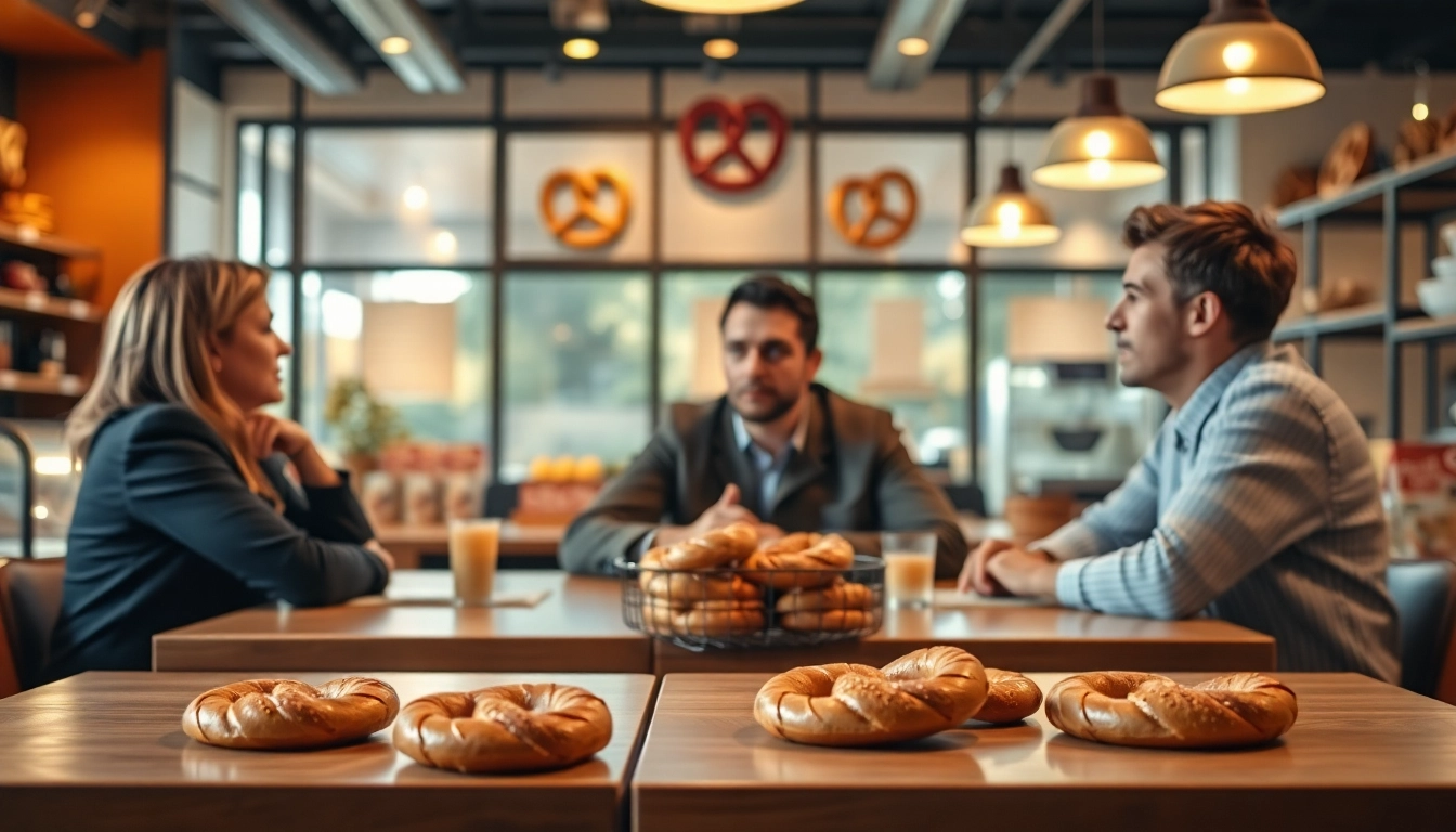 Discussing Pretzel warranty reviews and trust experiences with friends over coffee.