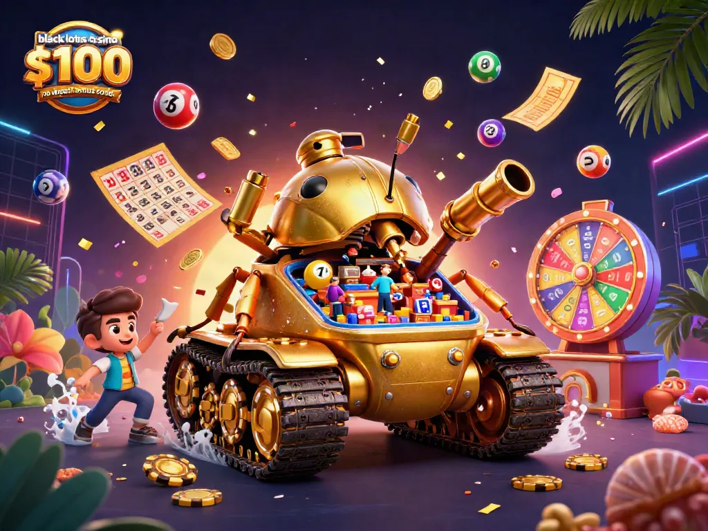 Claim black lotus casino $100 no deposit bonus codes surrounded by vibrant gaming elements in a dynamic scene.