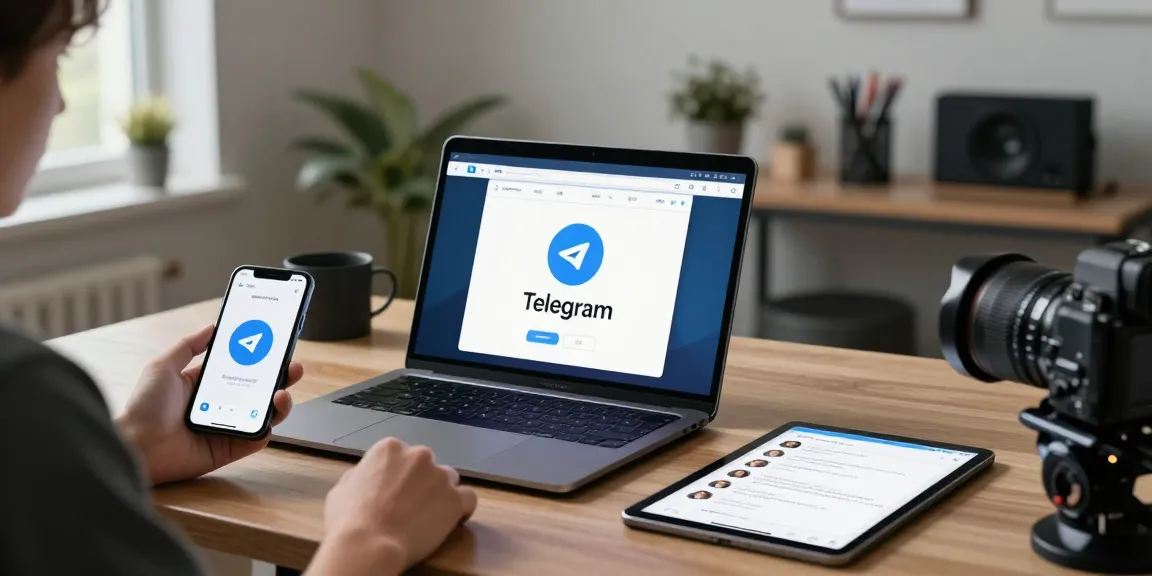 Engaging workspace showing telegram中文版下载 app on multiple devices fostering seamless communication.