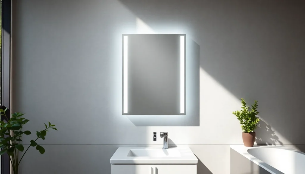 Funktionaler spiegelschrank led mit integriertem Licht in modernem Badezimmer.