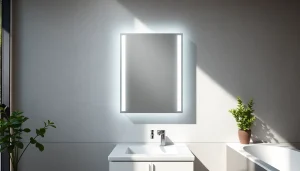 Funktionaler spiegelschrank led mit integriertem Licht in modernem Badezimmer.