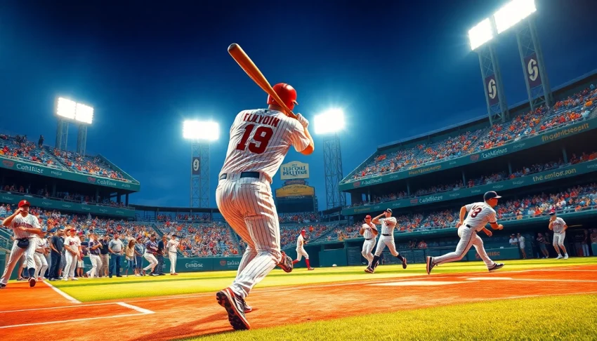 mlb중계를 통해 역동적인 야구 경기의 선수들이 힘을 내고 있는 장면입니다.