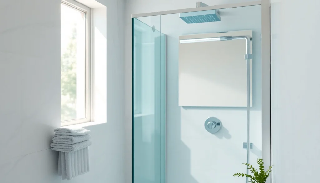 Équipe un cabinet de douche moderne et un miroir LED sirhona fr pour élever votre espace de salle de bains.