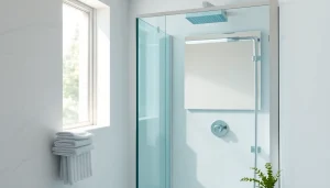 Équipe un cabinet de douche moderne et un miroir LED sirhona fr pour élever votre espace de salle de bains.