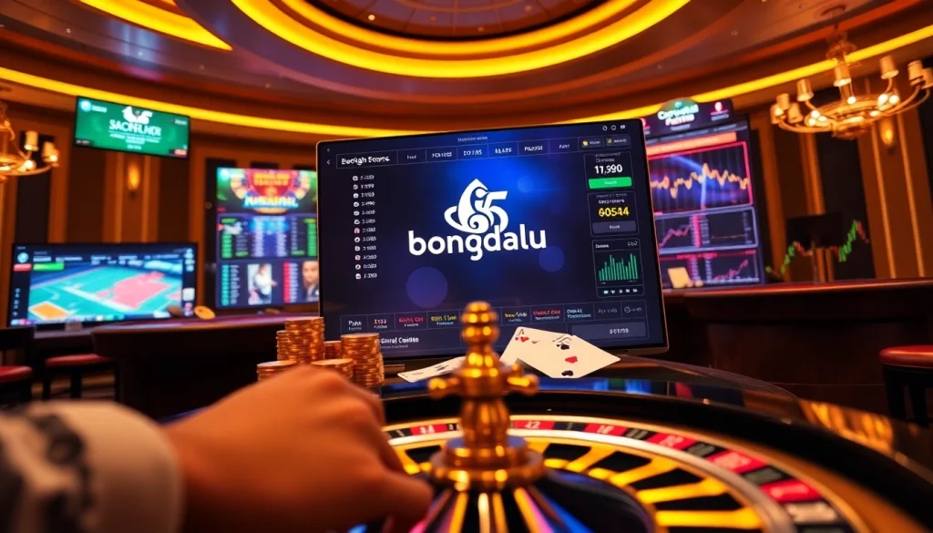Bongdalu 5 showcases exciting online betting thrills with vibrant graphics, poker chips, and card action.