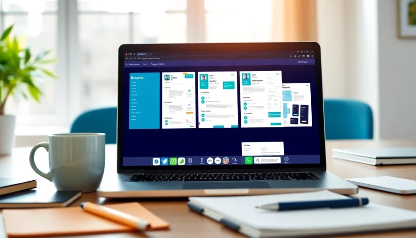 Engaging resume builder interface illustrating customizable templates for effective resume design.