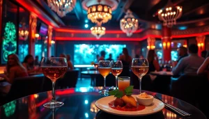 Dynamic nightlife scene showcasing Dinner sxm at Club Noir with vibrant atmosphere and gourmet dining.
