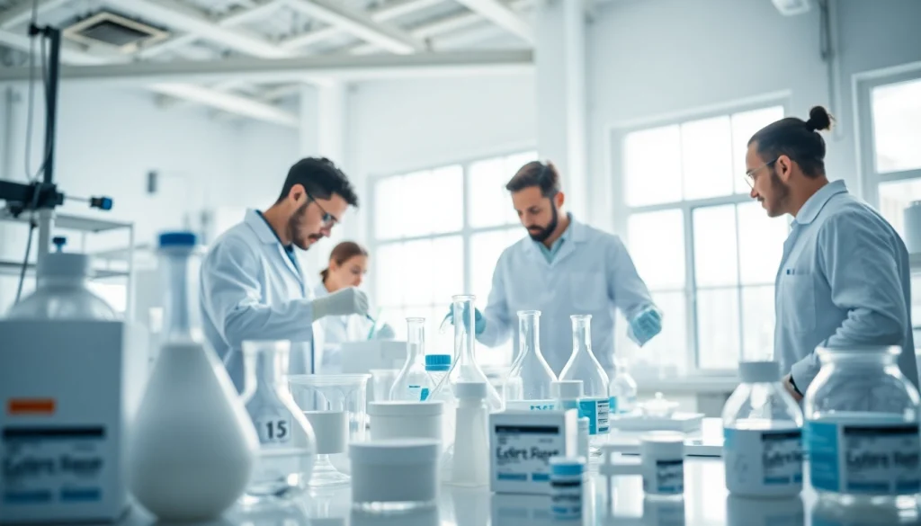 Der industrieller süßstoff wird in einem modernen Labor für Lebensmittelproduktion untersucht.