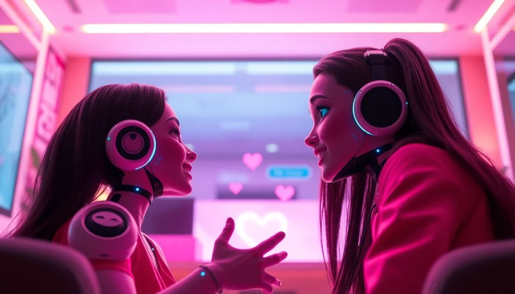 Engaging sex chat ai interaction in a vibrant digital chatroom.