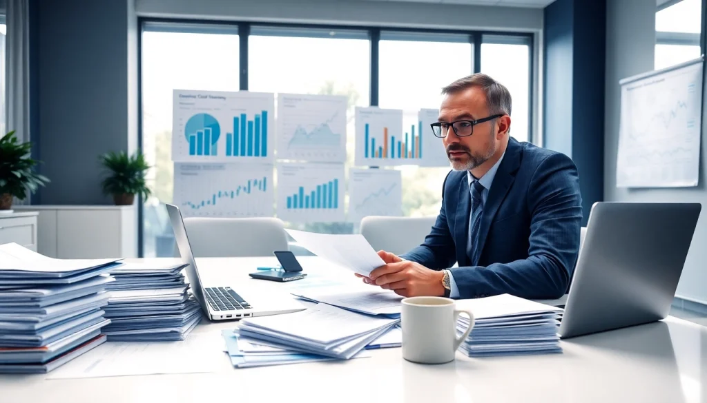 카드현금화 방법을 검토하는 금융 전문가의 모습