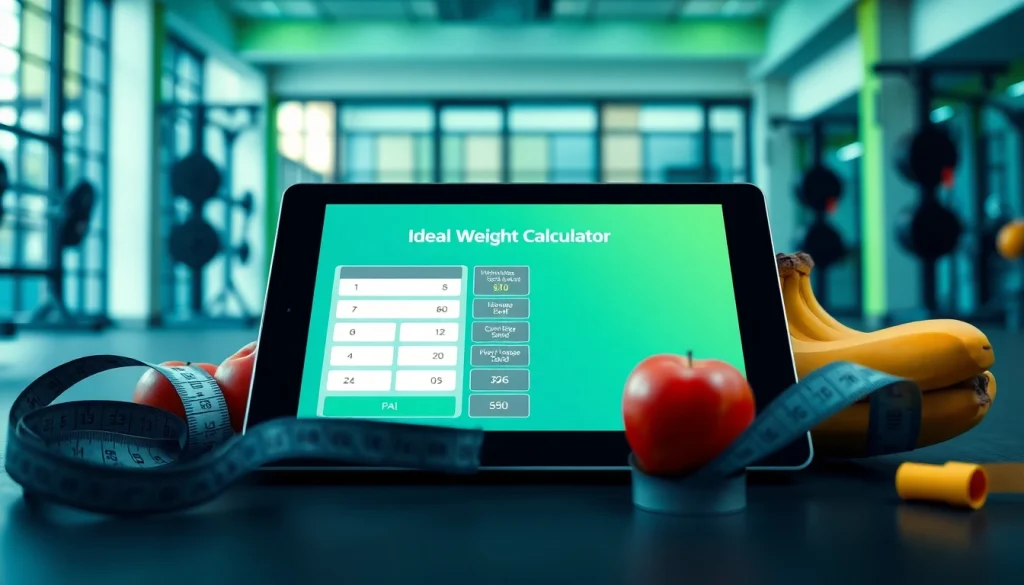 Calculate your ideal weight with this elegant ideal weight calculator displayed on a tablet.