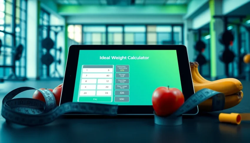 Calculate your ideal weight with this elegant ideal weight calculator displayed on a tablet.